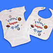 New Baby "Future All-Star" Personalized Creeper and Bib Gift Set C06136